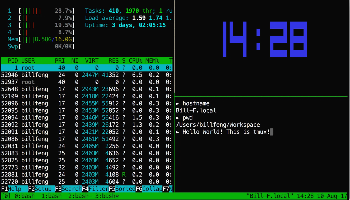 tmux Example