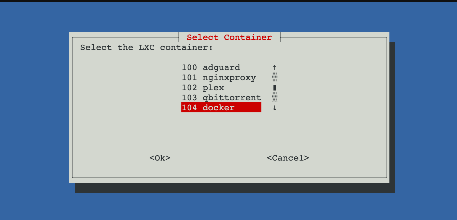 Select LXC Container