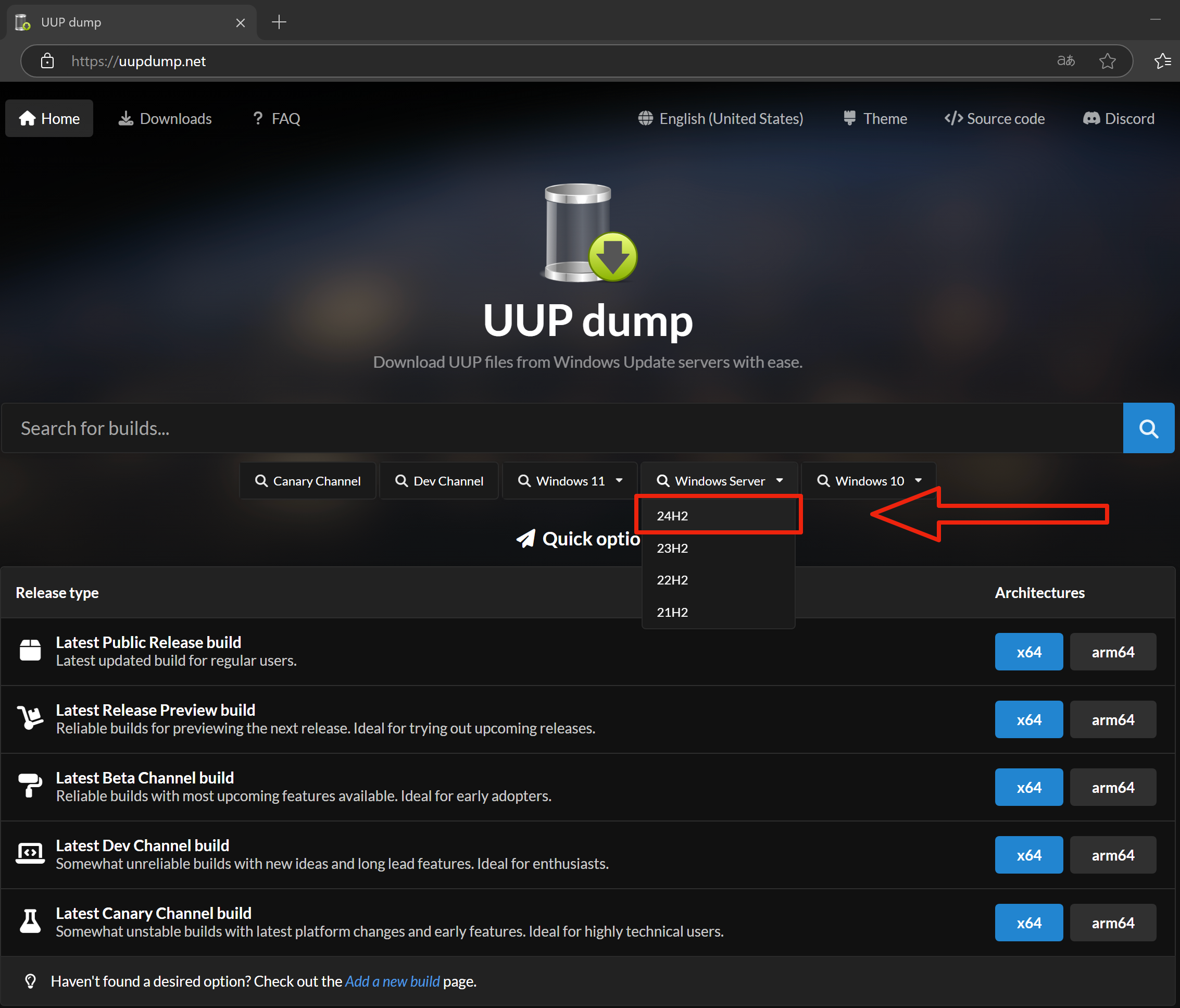 Select Windows Version