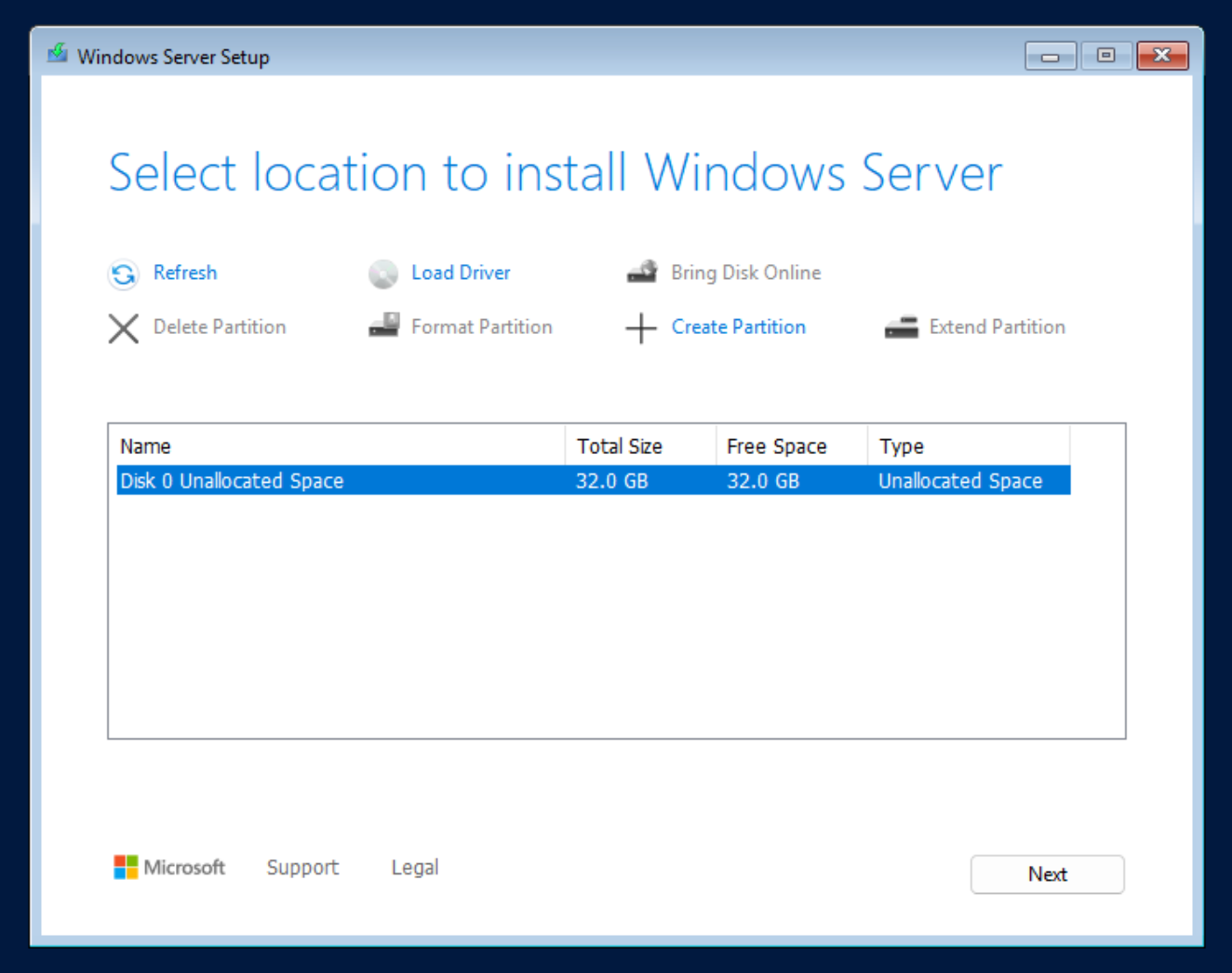 Windows installation - Select driver